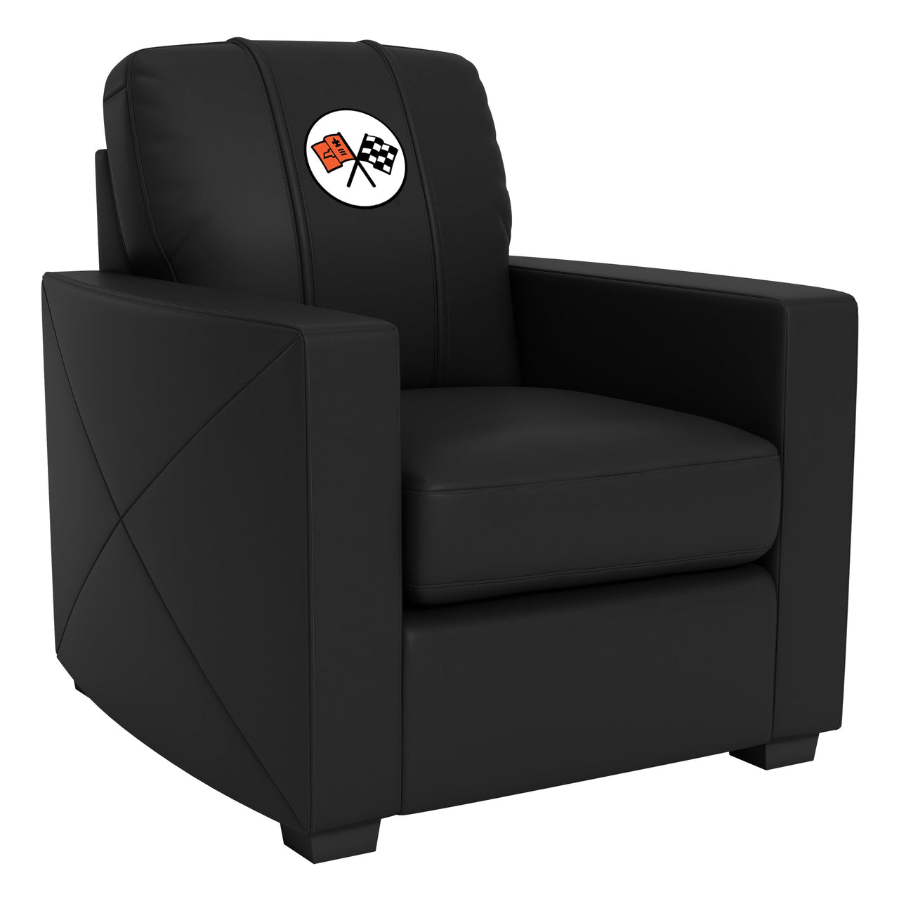 Silver Club Chair with Corvette C2 Logo