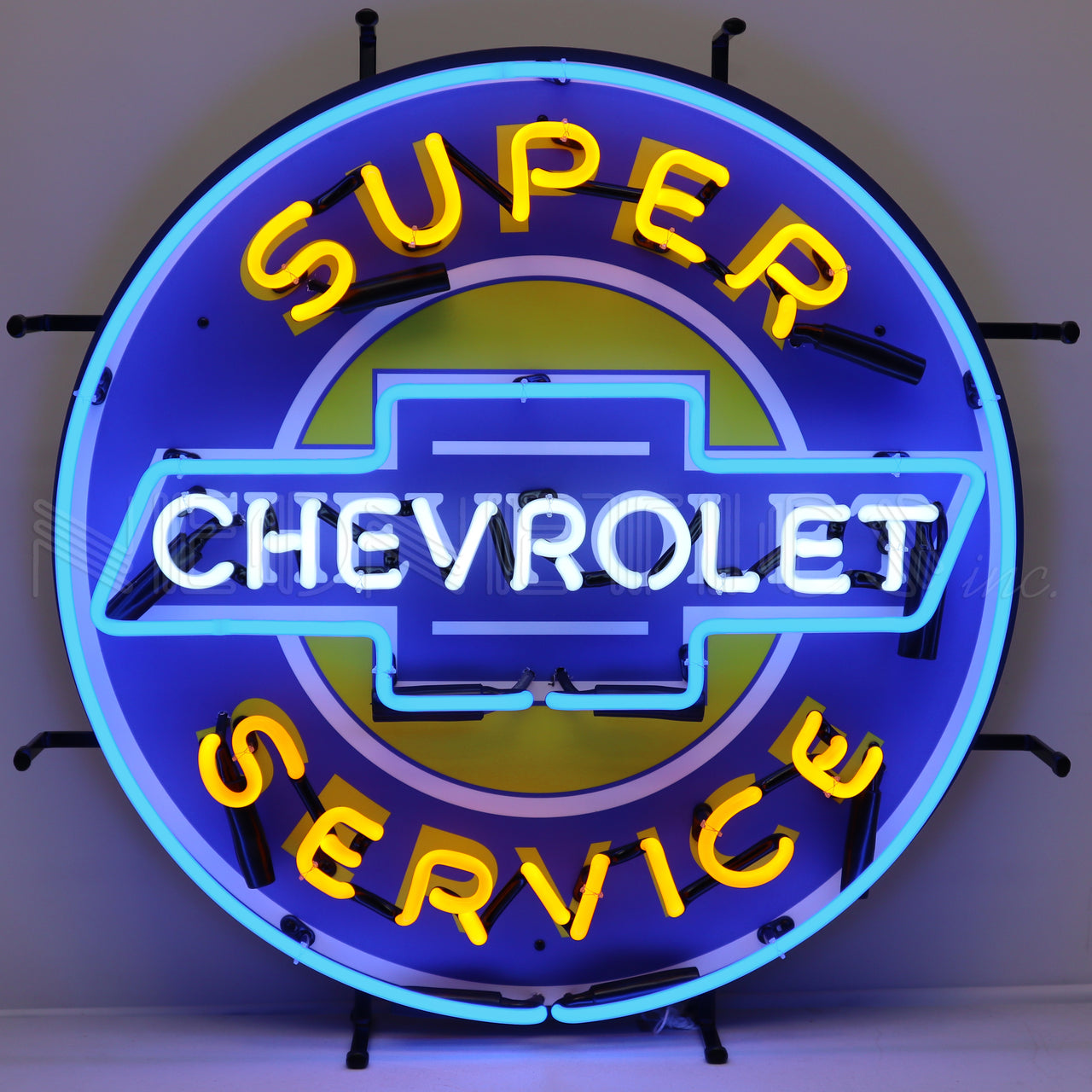Super Chevrolet Service 24" Chevy Neon Sign with Backing
