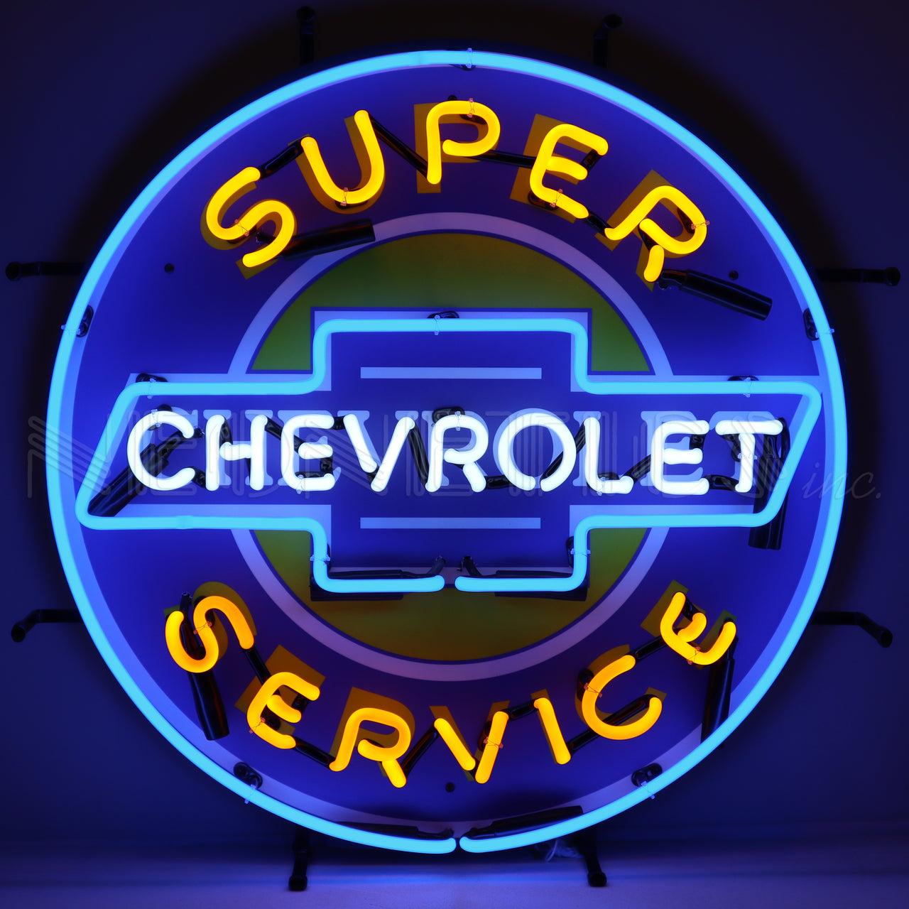 Super Chevrolet Service 24" Chevy Neon Sign with Backing