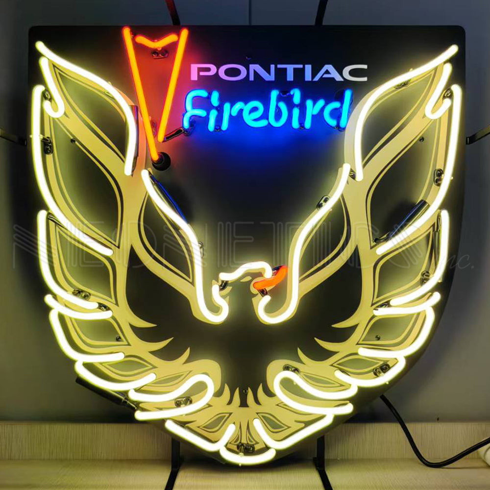 Pontiac Firebird Gold Neon Sign with Backing