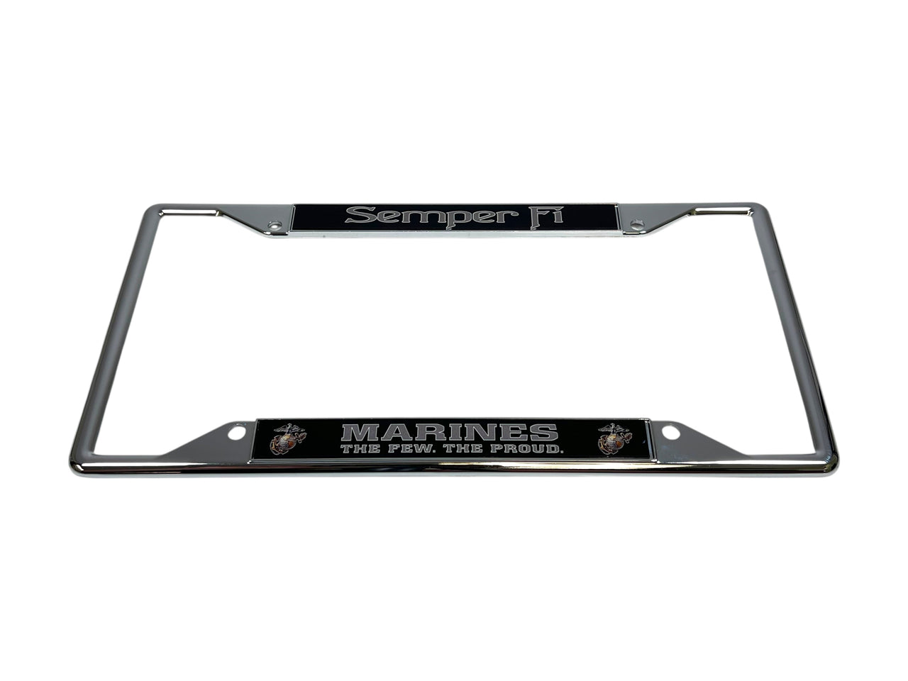 USMC Semper Fi Marines The Few The Proud Chrome License Plate Frame