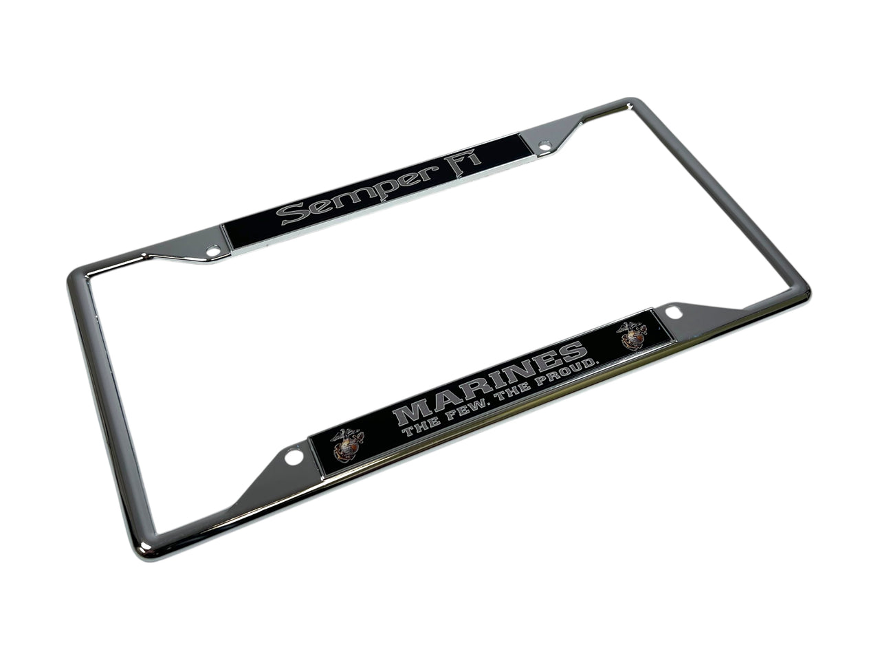 USMC Semper Fi Marines The Few The Proud Chrome License Plate Frame