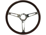 1963-1982 Corvette Wood Steering Wheel W/Polished Spokes - Expresso Brown - CA-72134-Corvette-Store-Online