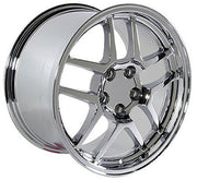 1997-2004 Corvette C5 Z06 Chrome Wheel Set - 17x95/18x105 - W/Black Lugnuts & Locks - CA-73539-Corvette-Store-Online