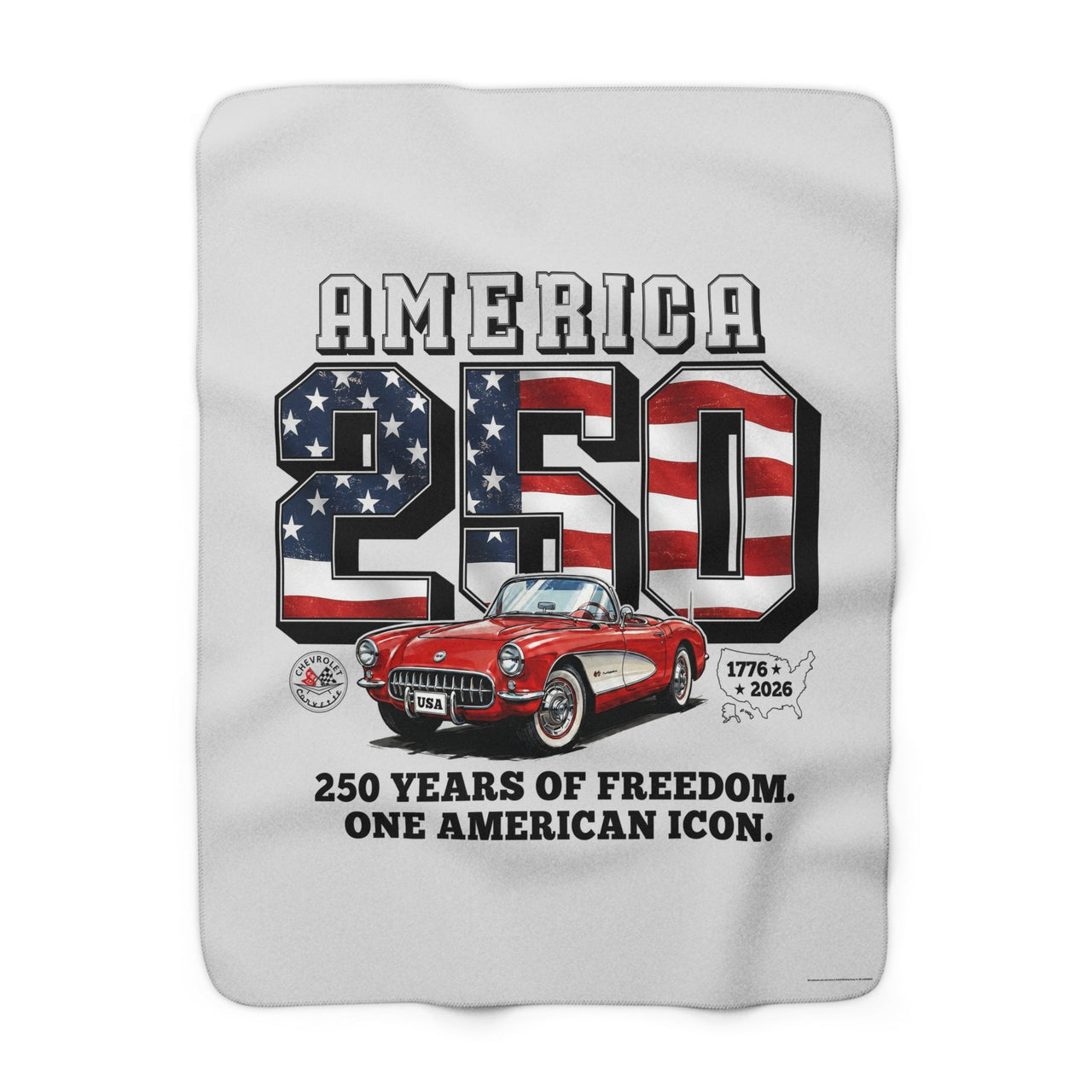 Corvette America 250 "250 Years of Freedom" Premium C1 Sherpa Blanket