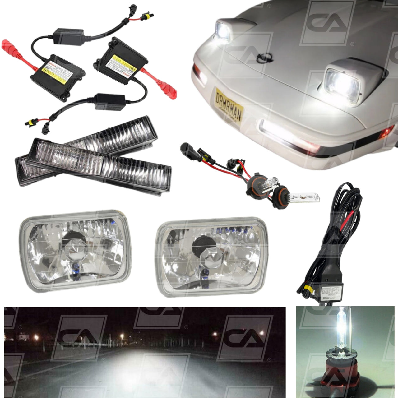 1984-1996 Corvette HID Fog & Headlight Conversion Kit - Diamond Cut/White 6000K - CA-74735-Corvette-Store-Online