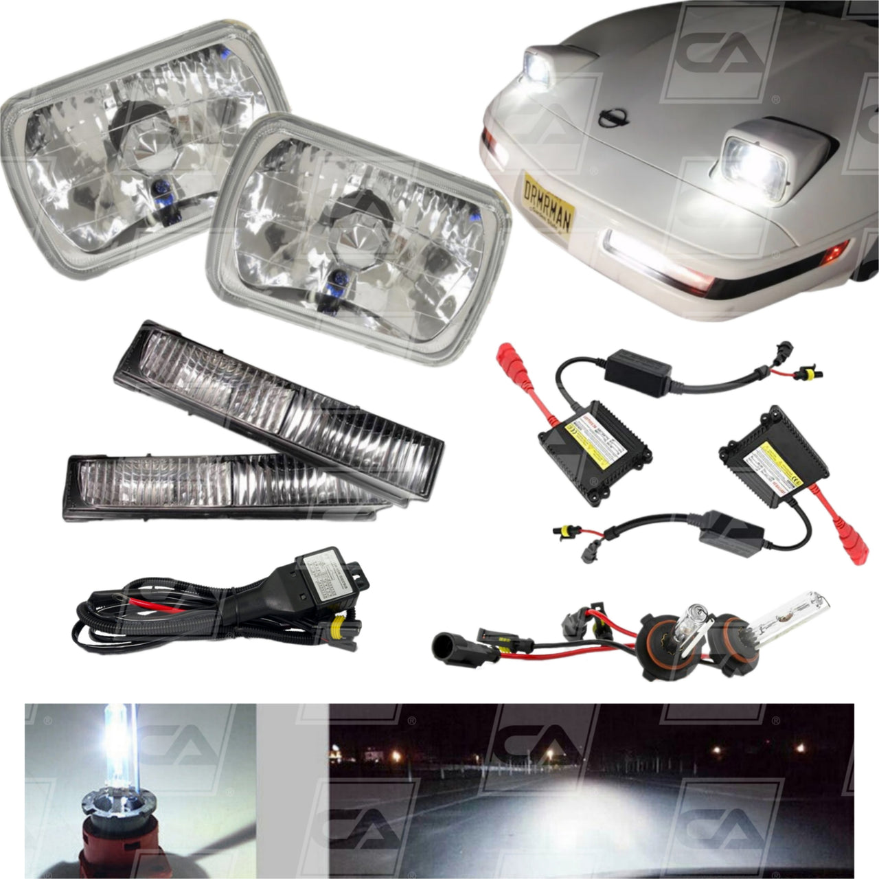 1984-1996 Corvette HID Fog & Headlight Conv Kit - Diamond Cut/Bluish Tint 8000K/55W Fog&HL Ballasts - CA-74752-Corvette-Store-Online