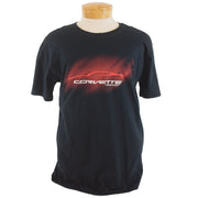 1953-2021 Corvette T-Shirt - Black W/Red Corv Sil Lg - CA-752BL-Corvette-Store-Online