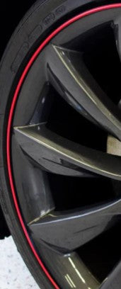 1997-2023 Corvette Colored Wheel Bands Kit - Black Holder/Red Insert - CA-75382-Corvette-Store-Online