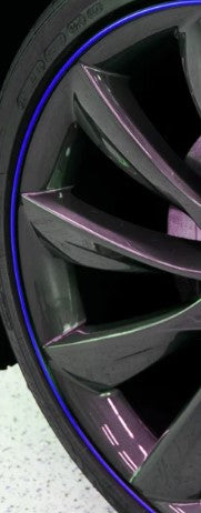 1997-2023 Corvette Colored Wheel Bands Kit - Black Holder/Dark Blue Insert - CA-75384-Corvette-Store-Online