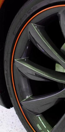 1997-2023 Corvette Colored Wheel Bands Kit - Black Holder/Orange Insert - CA-75386-Corvette-Store-Online