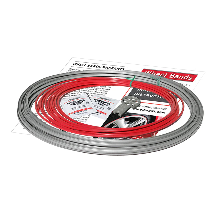 1997-2023 Corvette Colored Wheel Bands Kit - Silver Holder/Red Insert - CA-75388-Corvette-Store-Online
