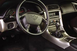 1997-2004 Corvette Center Console Molded Dash Overlay 2 PC Kit - Brushed Silver - CA-75587-Corvette-Store-Online