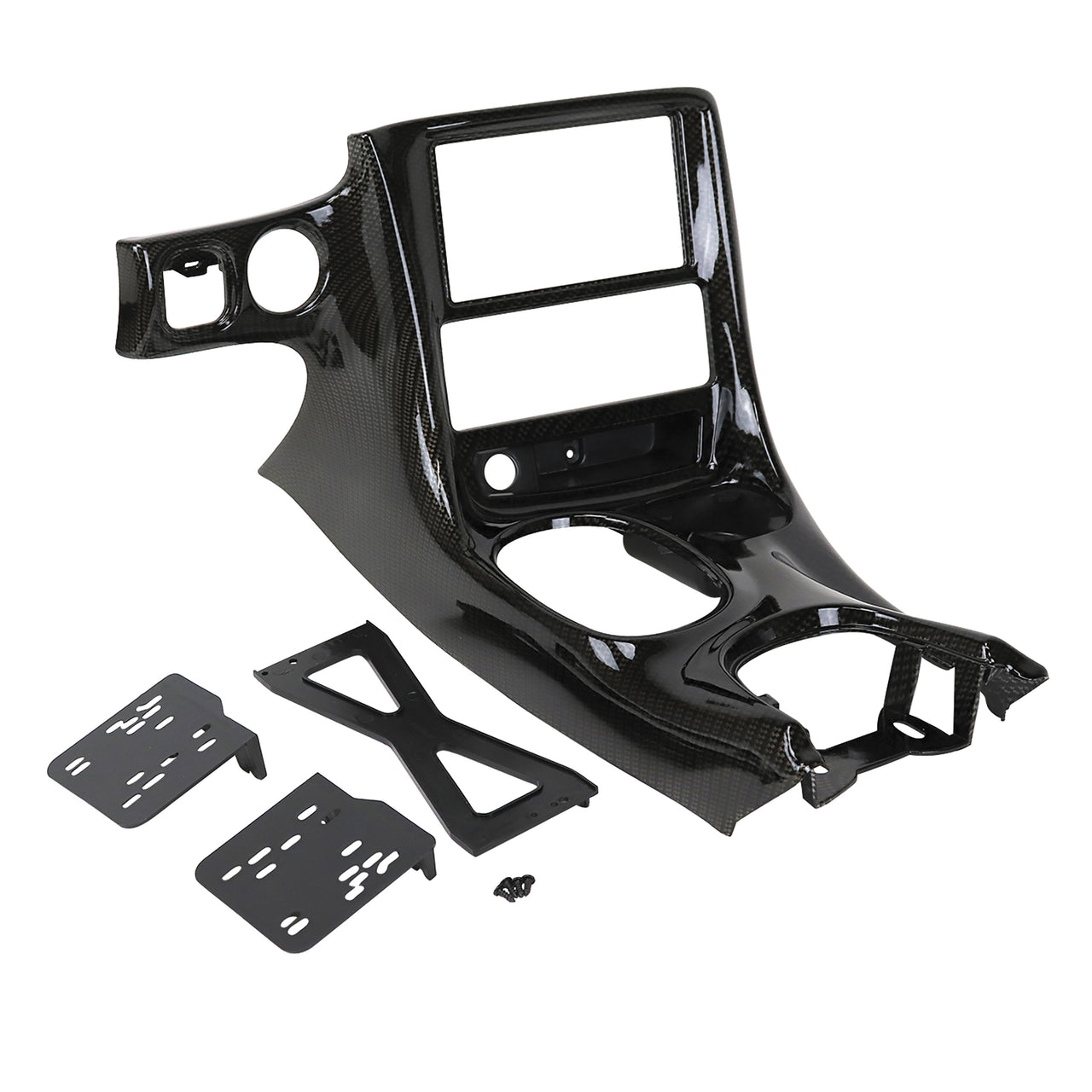 1997-2004 Corvette Hydro Carbon Fiber Double DIN Conversion Console Bezel - Gloss Clear - CA-75592-Corvette-Store-Online