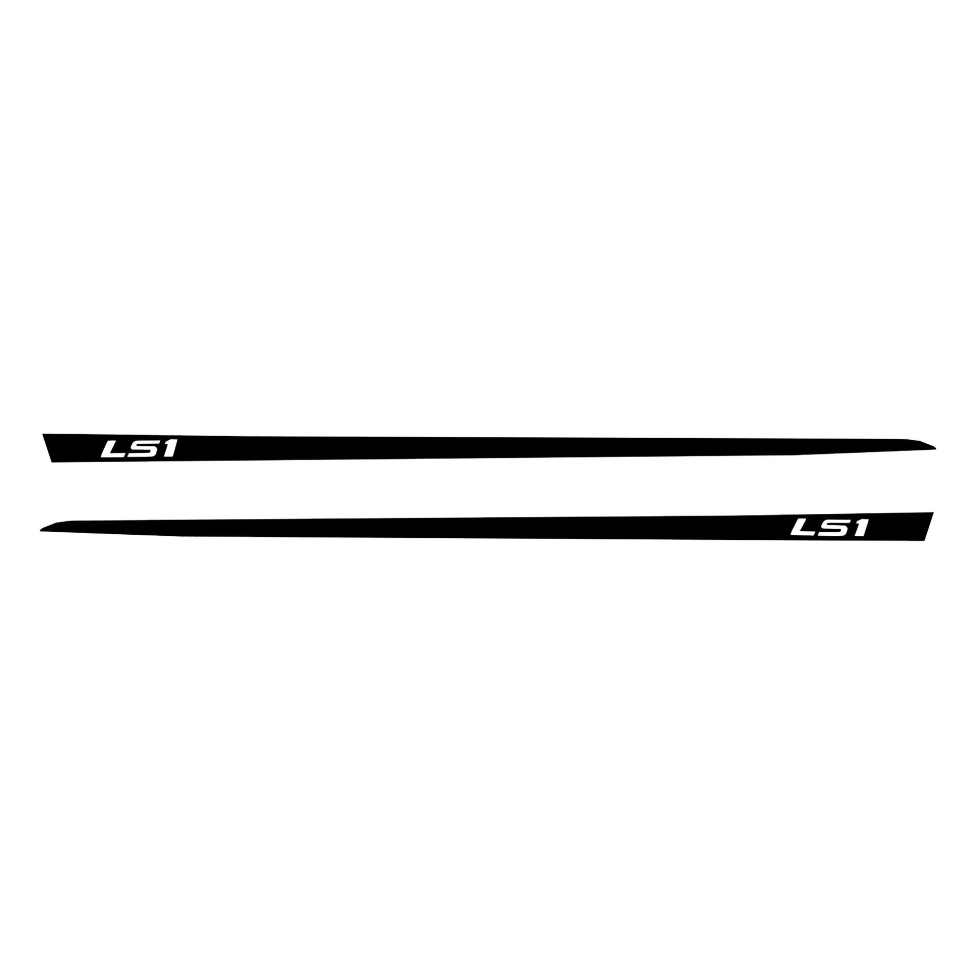 1997-2004 Corvette Hood Stripe Decals - Gloss Black - LS1 Script - CA-75621-Corvette-Store-Online