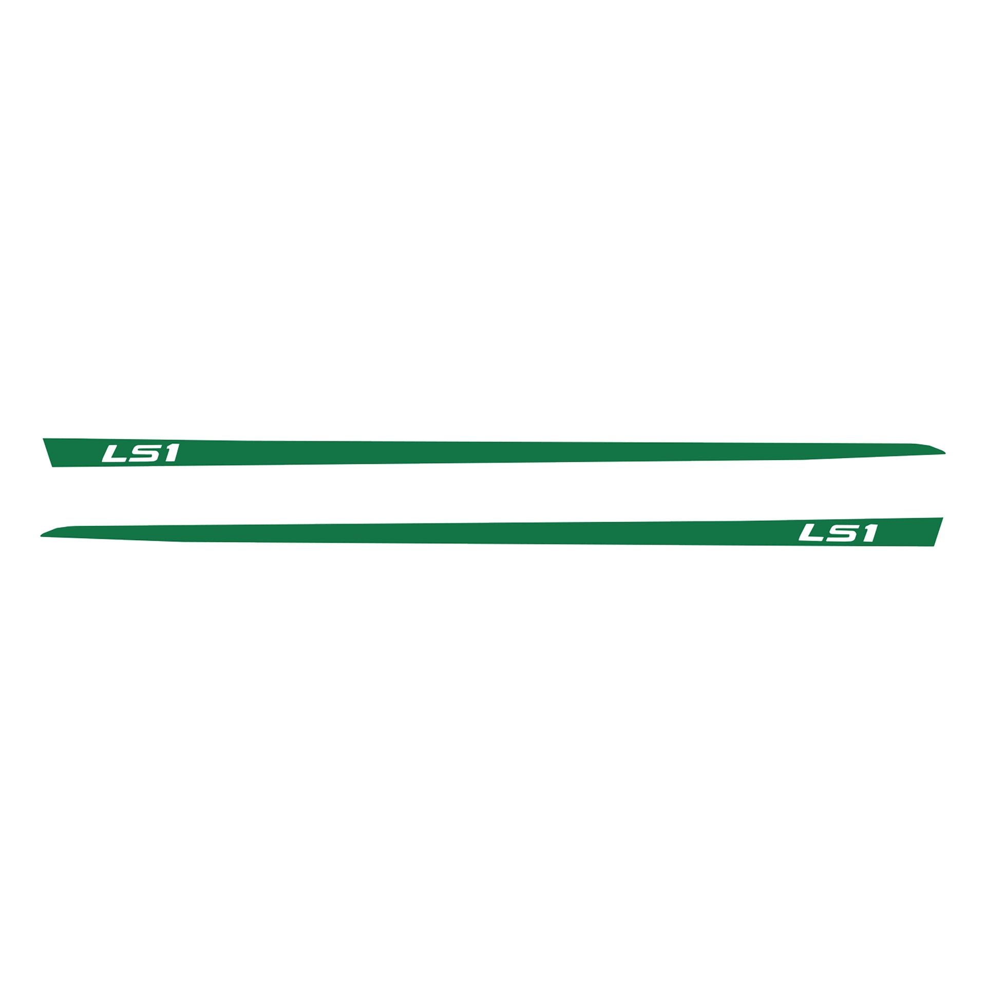 1997-2004 Corvette Hood Stripe Decals - Gloss Green - LS1 Script - CA-75632-Corvette-Store-Online