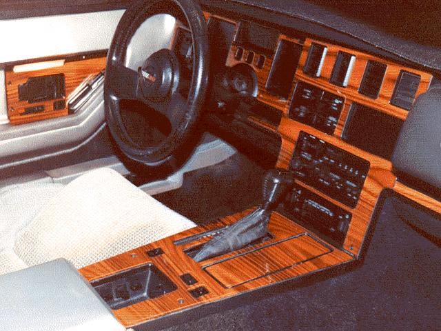 1984-1985 Corvette No-Mar Faux Wood Center Dash & Console Overlay Kit - Rosewood - 4Spd W/OD Button - CA-75882-Corvette-Store-Online