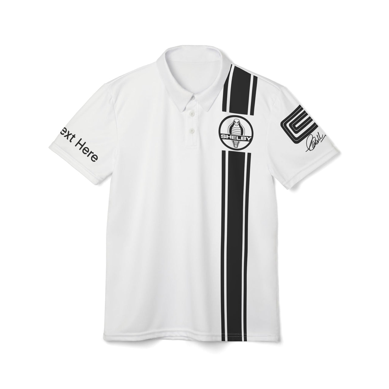 Carroll Shelby Cobra Logo Personalized White Polo Shirt