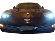 1997-2004 Corvette Fixed C5-R Style Headlights - Chrome W/55w Low/High HIDs W/Relay Kit - CA-76279-Corvette-Store-Online