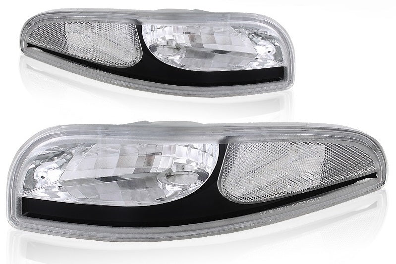 1997-2004 Corvette CLEAR PARKING LENSES WITH BLACK ACCENT TRIM - CA-76281-Corvette-Store-Online