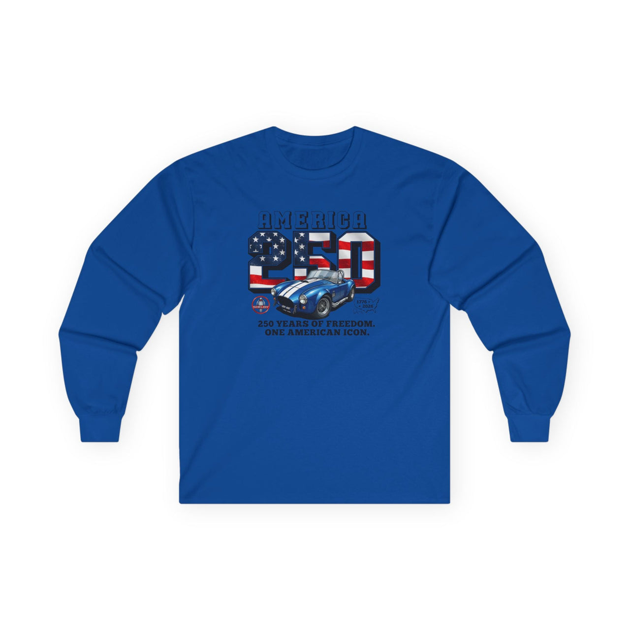 Shelby Blue Cobra 427 "250 Years of Freedom" America 250 Long-Sleeve T-Shirt