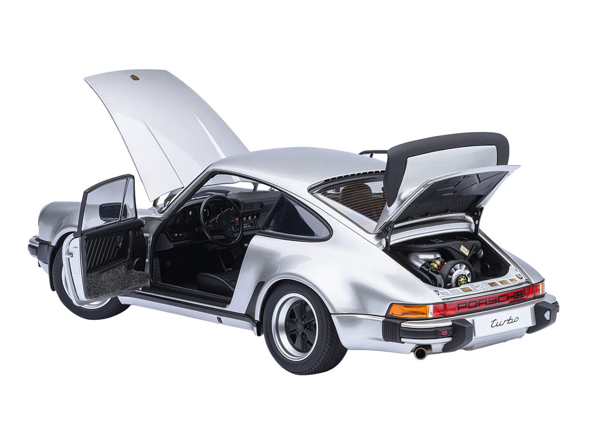 Porsche 911 Turbo 3.0 (930) Silver Metallic 1/18 Model Car