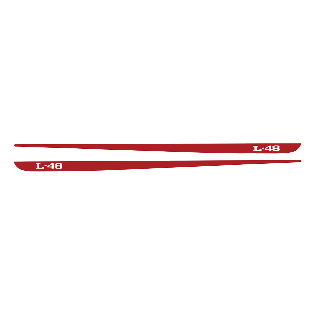 1968-1982 Corvette Hood Stripe Decals - Pair L-48 Gloss Red - CA-78327-Corvette-Store-Online