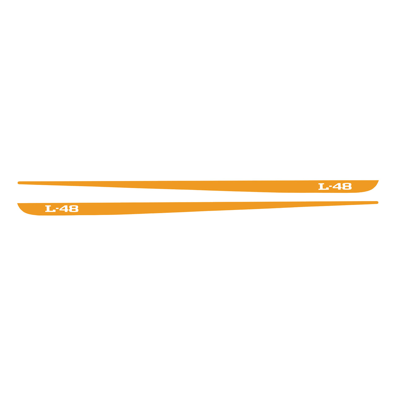 1968-1982 Corvette Hood Stripe Decals - Pair L-48 Gloss Orange - CA-78332-Corvette-Store-Online
