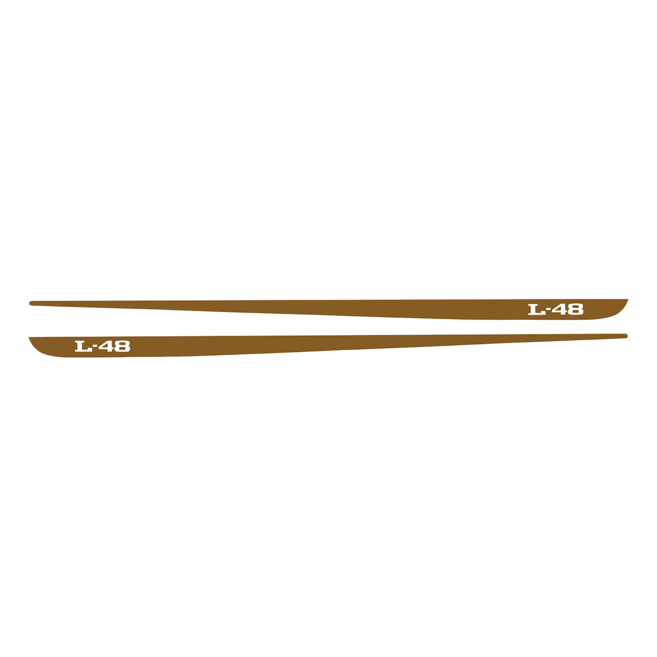 1968-1982 Corvette Hood Stripe Decals - Pair L-48 Gloss Metallic Gold - CA-78334-Corvette-Store-Online