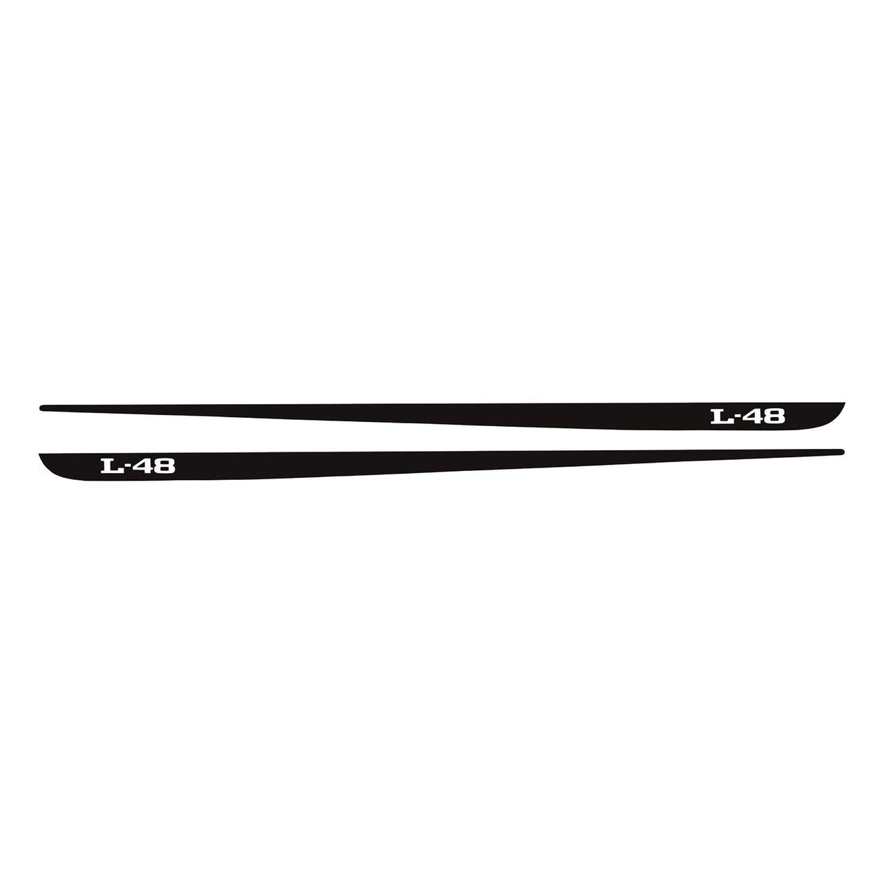 1968-1982 Corvette Hood Stripe Decals - Pair L-48 Matte Black - CA-78335-Corvette-Store-Online