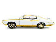 1969 Pontiac GTO Judge White Metallic with Gold Stripes "Luxe Legends" Series 1/24 Diecast Model Car