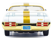 1969 Pontiac GTO Judge White Metallic with Gold Stripes "Luxe Legends" Series 1/24 Diecast Model Car