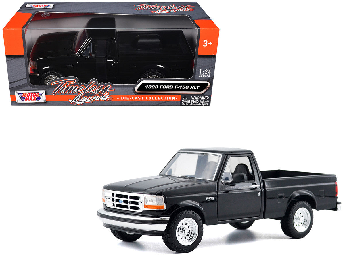 1993 Ford F-150 XLT Pickup Truck Black "Timeless Legends" Series 1/24 Diecast Model Car
