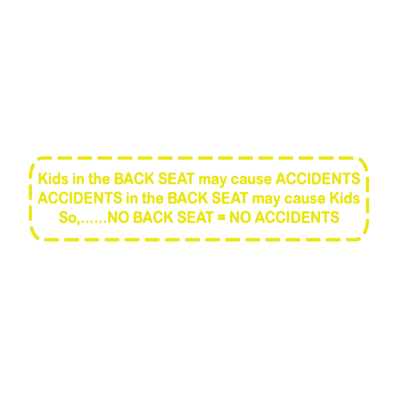 1953-2023 Corvette No Backseat No Accidents Decal Gloss Yellow - CA-79677-Corvette-Store-Online