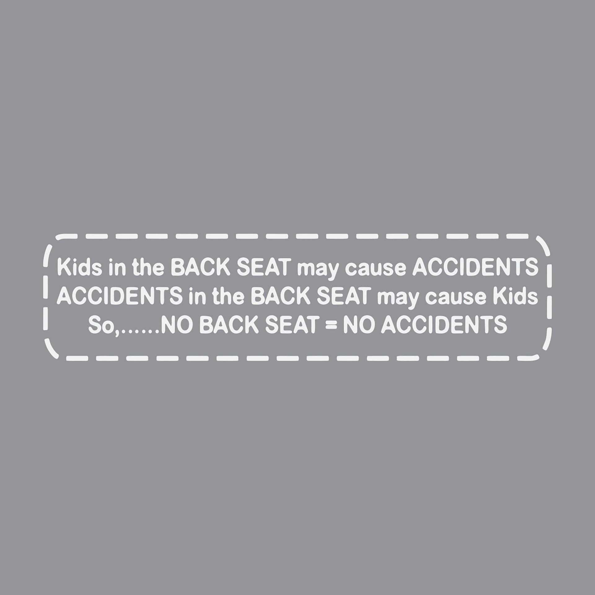 1953-2023 Corvette No Backseat No Accidents Decal Matte White - CA-79678-Corvette-Store-Online