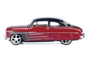1949 Mercury Coupe Red Metallic with Black Top and Gray Graphics "Kult Klassics" Series 1/24 Diecast Model Car
