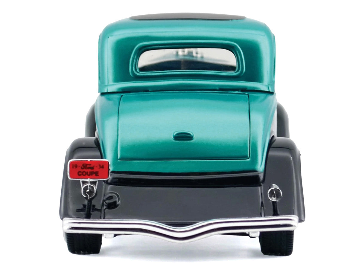 1934 Ford Coupe Turquoise Metallic and Black "Kult Klassics" Series 1/24 Diecast Model Car