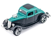 1934 Ford Coupe Turquoise Metallic and Black "Kult Klassics" Series 1/24 Diecast Model Car