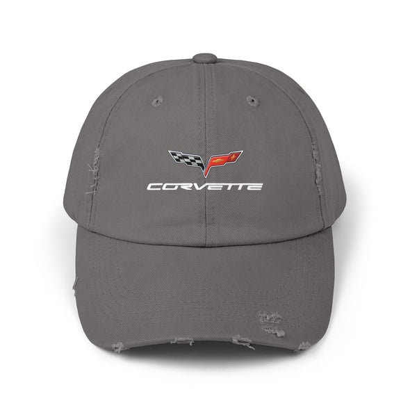 Corvette Flag Logo Distressed Cap