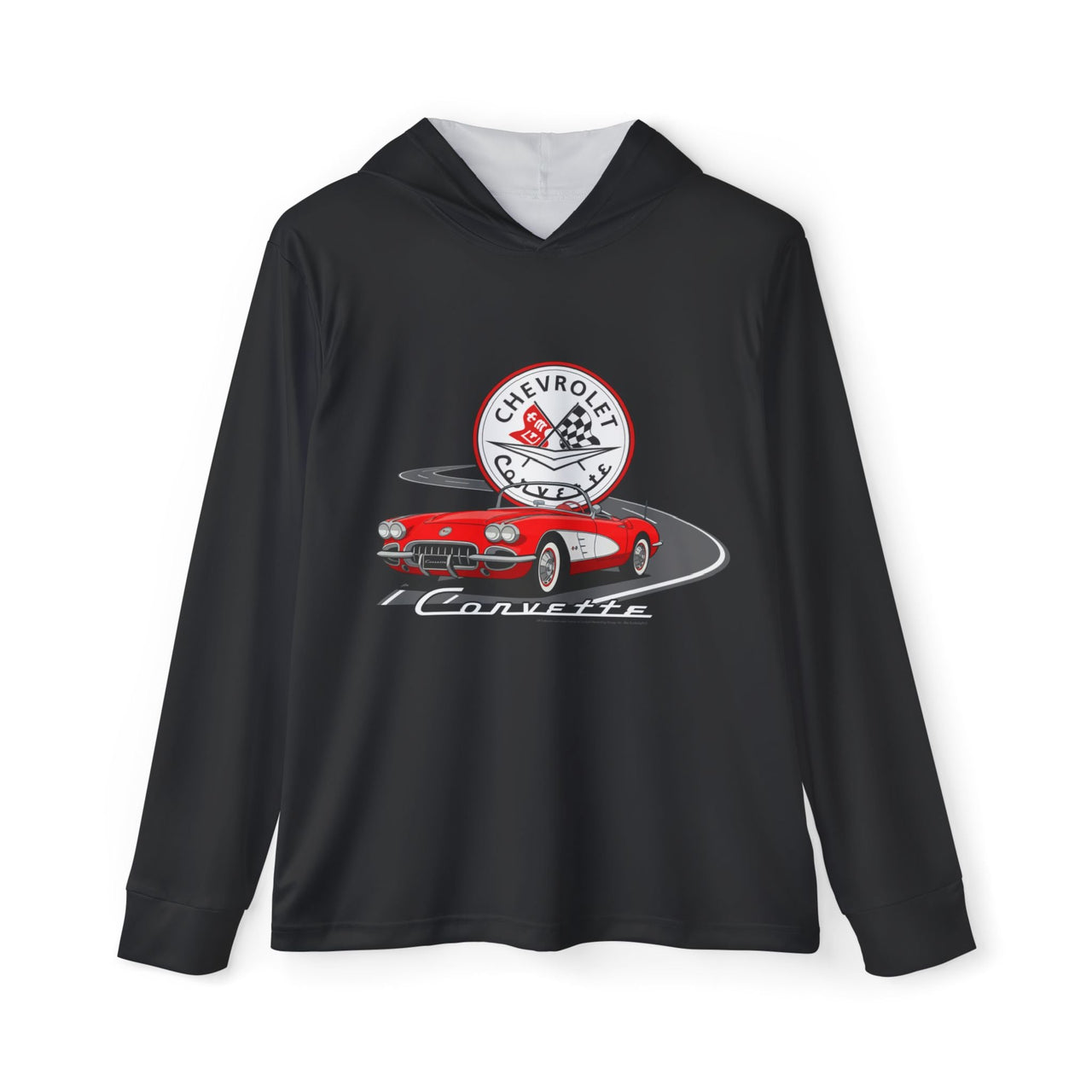 C1 Corvette Emblem & Track Performance Long Sleeve Hooded Shirt – Legends of the Road