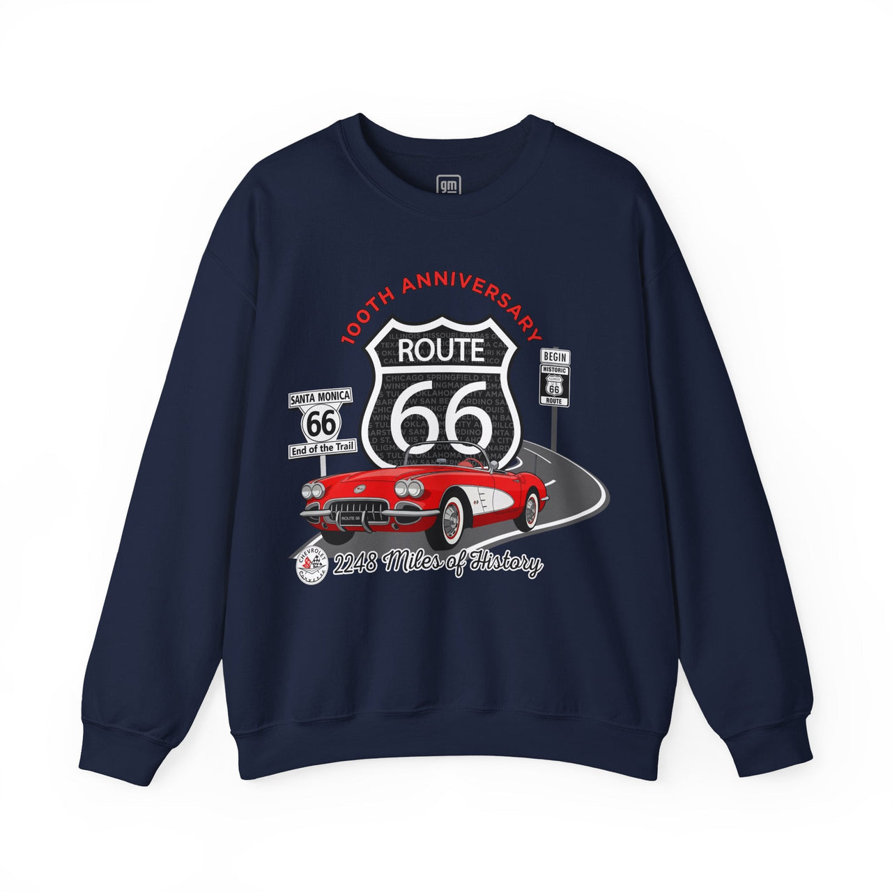 C1 Corvette Route 66 100th Anniversary Cotton Blend Sweatshirt