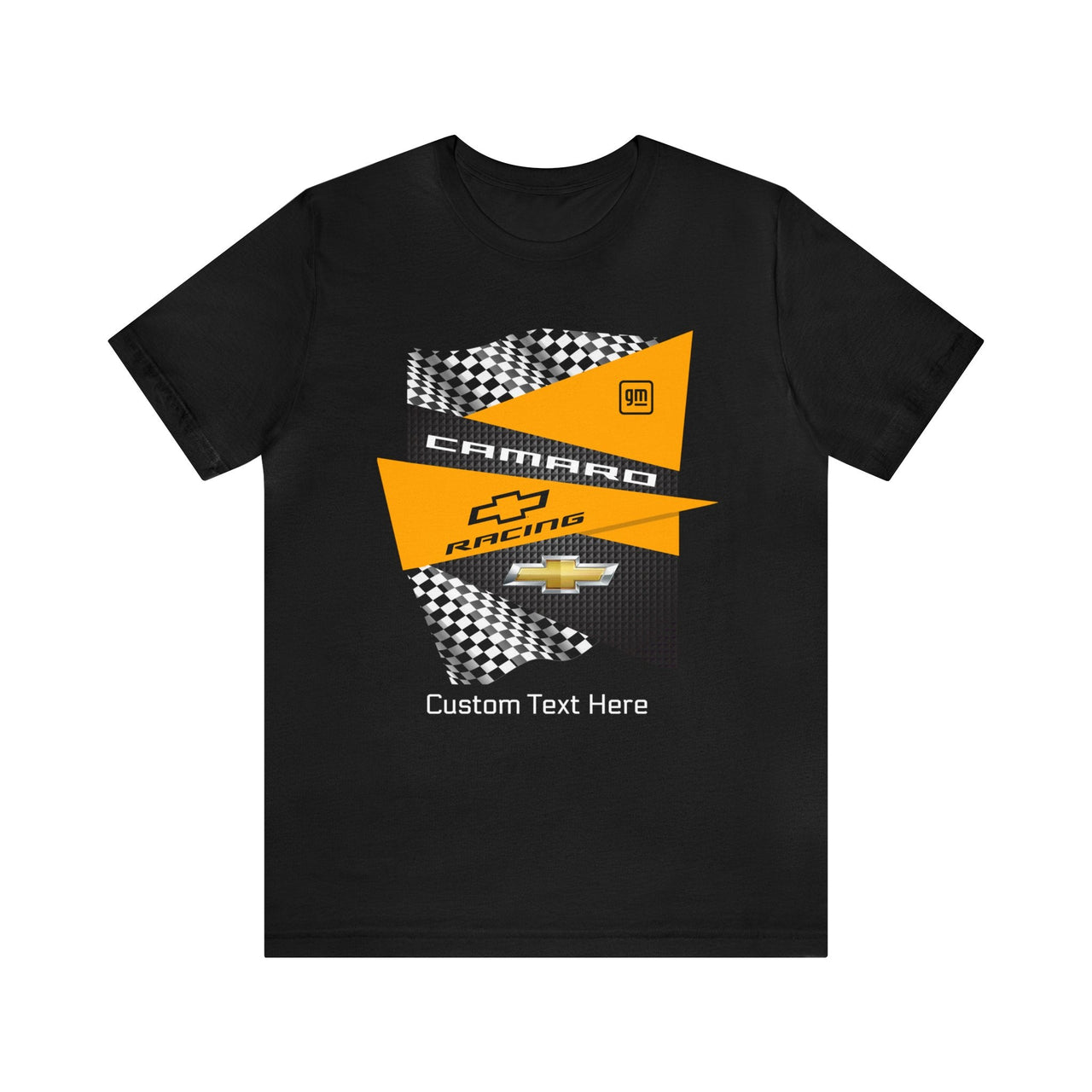 Camaro Yellow Checkered Personalized Jersey Short Sleeve Tee