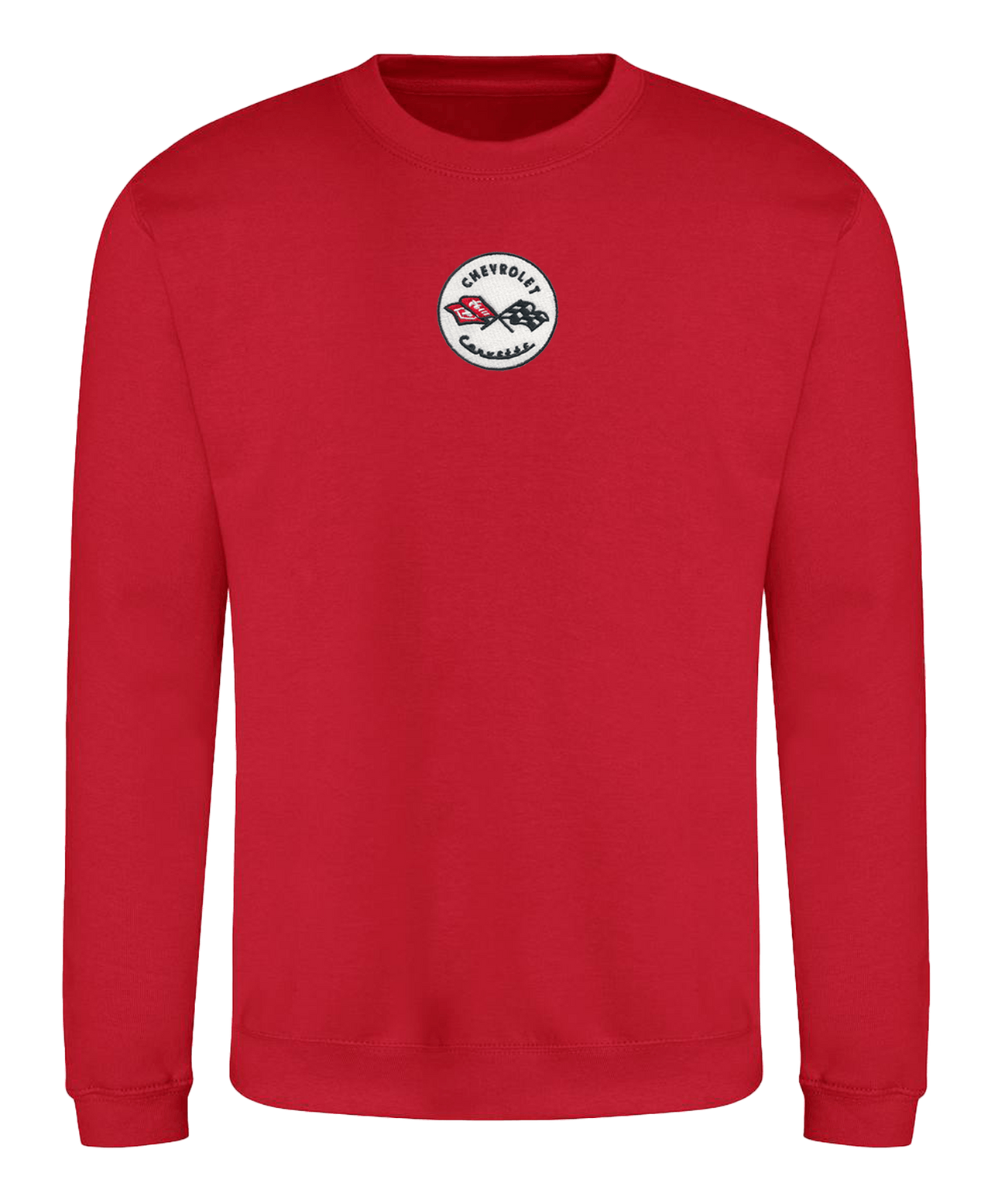 Corvette Embroidered Crew Neck Sweatshirt - Fire Red