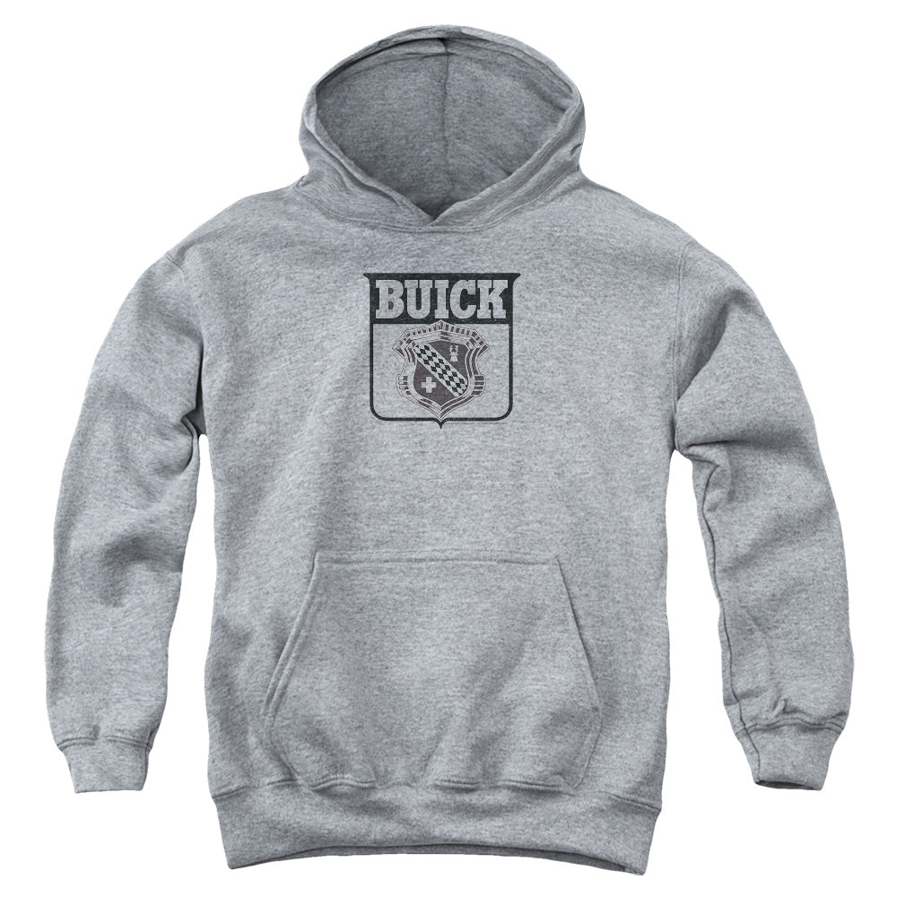 Buick/1946 Emblem-Youth Hooded Sweatshirt-Athletic Heather