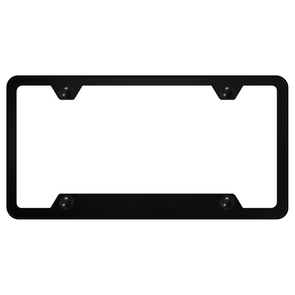 Black 4-Hole License Plate Frame - Powder-Coated Stainless Steel