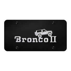 Bronco II Climbing License Plate - Laser Etched Black