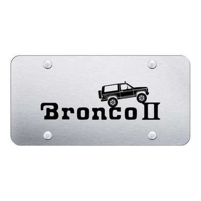 Bronco II Climbing License Plate - Laser Etched Brushed
