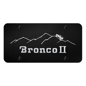 Bronco II Mountain License Plate - Laser Etched Black