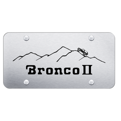 Bronco II Mountain License Plate - Laser Etched Brushed