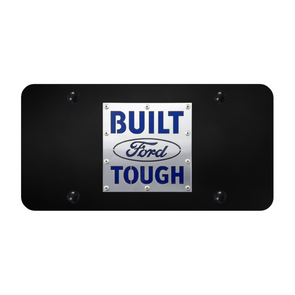 Built Ford Tough License Plate - Brushed on Black